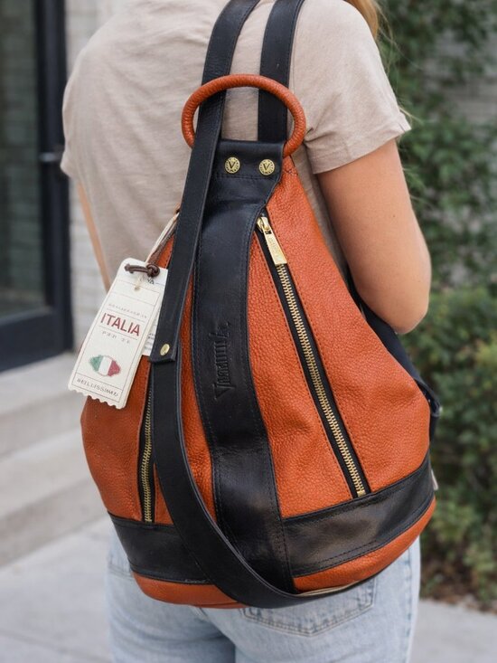 Valentina Rimini Italy Handbags - NWT Valentina Italy Convertible Leather Sling Backpack